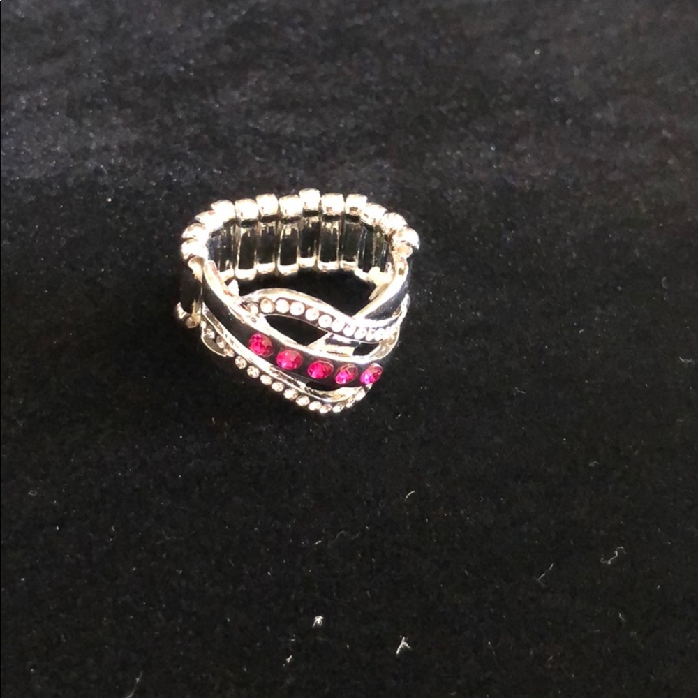 Silver w/ pink ring
